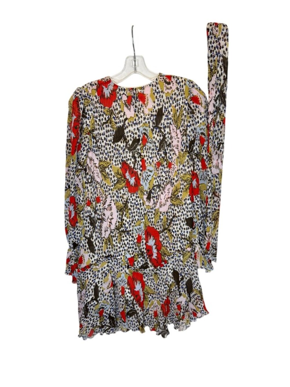 Diane von Furstenberg floral-print plissé-chiffon mini dress NWT - Size 2 - Picture 5 of 8